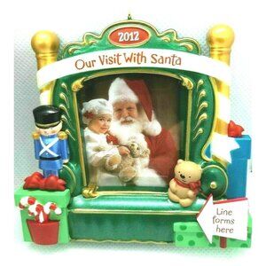 2/$12 Ornament Hallmark Keepsake Our Visit With Santa Photo Holder Christmas